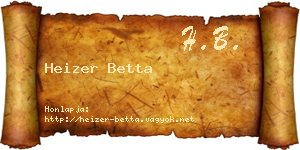 Heizer Betta névjegykártya
